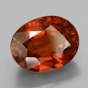 Granate hessonita naranja natural de 6,11 ct, corte óvalo, VS