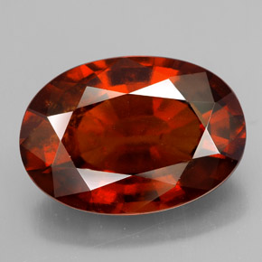 Granate hessonita naranja natural de 9,93 ct, corte óvalo, VS