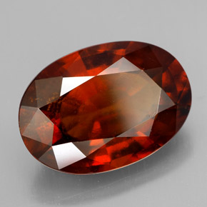 Granate hessonita naranja natural de 9,93 ct, corte óvalo, VS