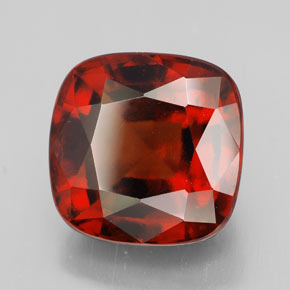 Granate hessonita naranja natural de 8,60 ct, corte cojín, VS