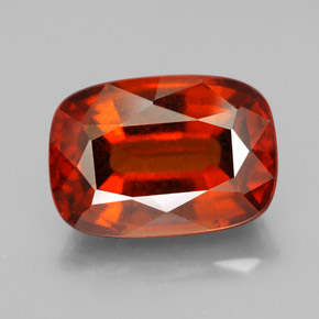 Granate hessonita naranja natural de 6,52 ct, corte cojín, VS