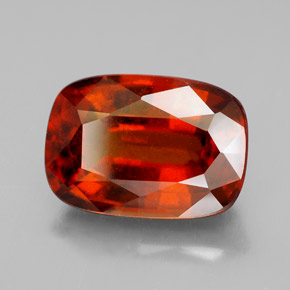 Granate hessonita naranja natural de 6,52 ct, corte cojín, VS