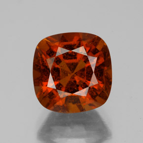 Granate hessonita naranja natural de 4,07 ct, corte cojín, VS-SI