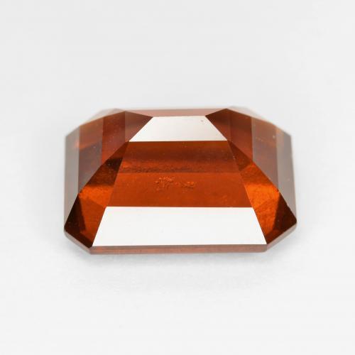 Granate hessonita rojo natural de 8,89 ct, corte esmeralda, VS