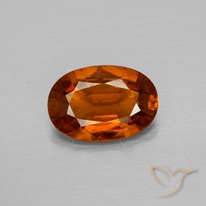 1.57ct Natural Naranja oscuro Granate Hessonita, Ovalada, VS