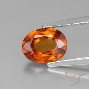1.61ct Natural Naranja oscuro Granate Hessonita, Ovalada, VS-SI