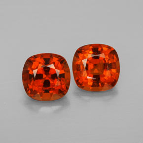 Gemas de granate hessonita naranja natural de  ct, corte cojín, VS