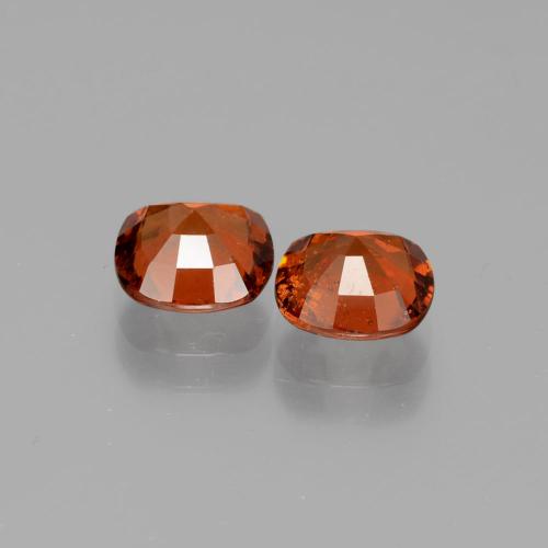 Gemas de granate hessonita naranja natural de 3,13 ct, corte cojín, SI