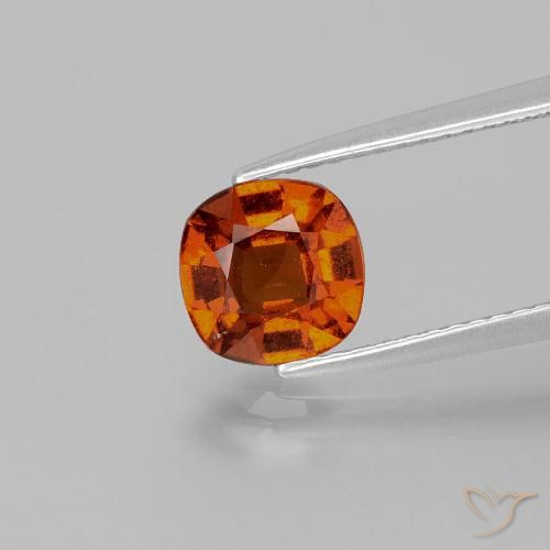 1.54ct Natural Naranja rojizo granate hessonita, Forma Cojín, VS