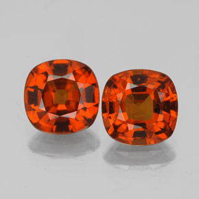 Gemas de granate hessonita naranja natural de  ct, corte cojín, VS