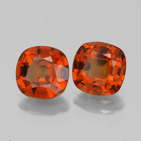 Gemas de granate hessonita naranja natural de  ct, corte cojín, VS