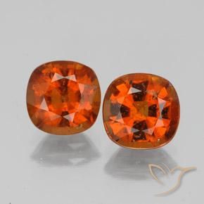 3.17ctw Natural Ámbar naranja Granate Hessonita, Forma Cojín, SI