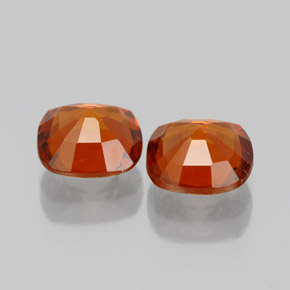 Gemas de granate hessonita rojo natural de 3,13 ct, corte cojín, VS-SI