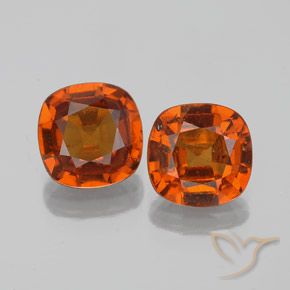2.97ctw Natural Naranja medio Granate Hessonita, Forma Cojín, VS-SI