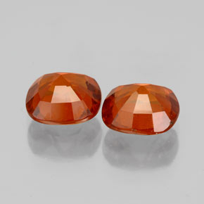 Gemas de granate hessonita naranja natural de 3,21 ct, corte cojín, VS-SI