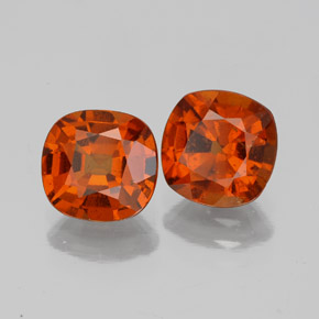 Gemas de granate hessonita Naranja medio natural de 3.01 ct, Corte Cojín, VS-SI