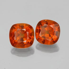 Gemas de granate hessonita naranja natural de 3,13 ct, corte cojín, VS-SI