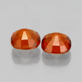 Gemas de granate hessonita naranja natural de 3,13 ct, corte cojín, VS-SI