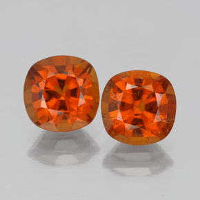 Gemas de granate hessonita Naranja canela natural de 3.53 ct, Corte Cojín, VS-SI