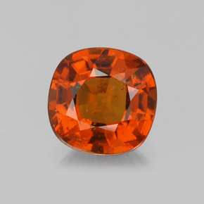 Granate hessonita rojo natural de 1,62 ct, corte cojín, VS-SI