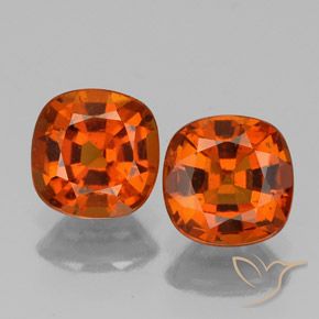 Gemas de granate hessonita ámbar naranja natural de 1,96 ct, corte cojín, VS-SI