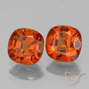 Gemas de granate hessonita ámbar naranja natural de 1,96 ct, corte cojín, VS-SI