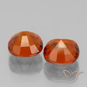 Gemas de granate hessonita ámbar naranja natural de 1,96 ct, corte cojín, VS-SI