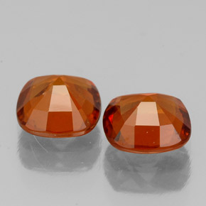 Gemas de granate hessonita naranja natural de 1,98 ct, corte cojín, SI