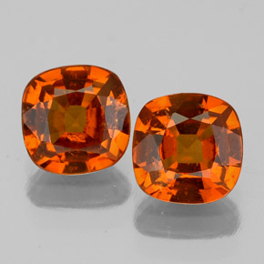 Gemas de granate hessonita naranja natural de  ct, corte cojín, VS-SI