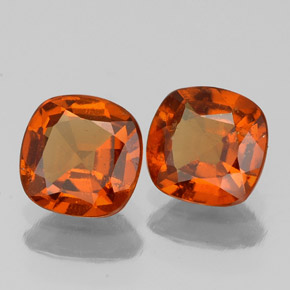 Gemas de granate hessonita naranja natural de  ct, corte cojín, VS-SI