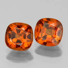 Gemas de granate hessonita Ámbar naranja natural de 2.14 ct, Corte Cojín, VS-SI