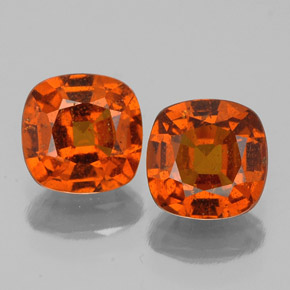 Gemas de granate hessonita naranja natural de 2,08 ct, corte cojín, VS-SI