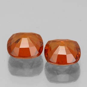Gemas de granate hessonita naranja natural de 2,08 ct, corte cojín, VS-SI