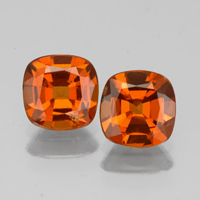 Gemas de granate hessonita naranja natural de  ct, corte cojín, VS