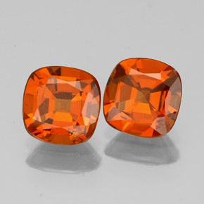 Gemas de granate hessonita naranja natural de  ct, corte cojín, VS