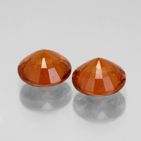 Gemas de granate hessonita naranja natural de  ct, corte redondo, SI