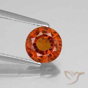 granate hessonita Naranja rojizo natural de 1.22 ct, Corte Redondo, VS-SI