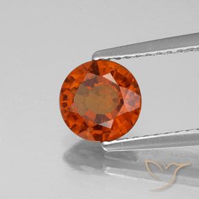 granate hessonita Naranja rojizo natural de 1.22 ct, Corte Redondo, VS-SI