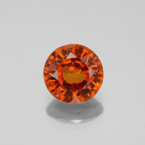 Granate hessonita naranja natural de 1,38 ct, corte redondo, VS-SI