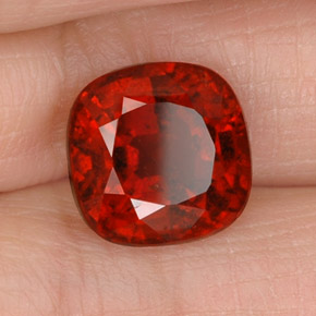 Granate hessonita naranja natural de 5,35 ct, corte cojín, VS-SI
