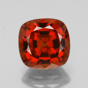 Granate hessonita naranja natural de 2,79 ct, corte cojín, VS