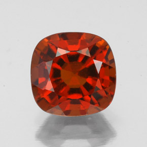 Granate hessonita naranja natural de 2,61 ct, corte cojín, VS