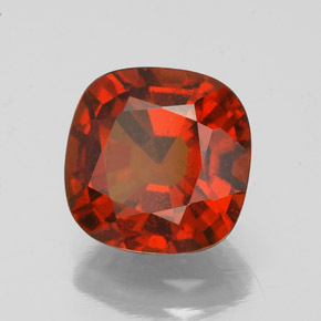 Granate hessonita naranja natural de 2,64 ct, corte cojín, VS