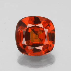 Granate hessonita naranja natural de 2,15 ct, corte cojín, VS