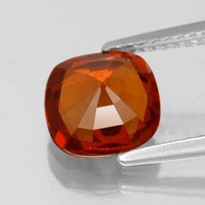 Granate hessonita naranja natural de 2,15 ct, corte cojín, VS