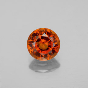 Granate hessonita naranja natural de 1,26 ct, corte redondo, VS-SI