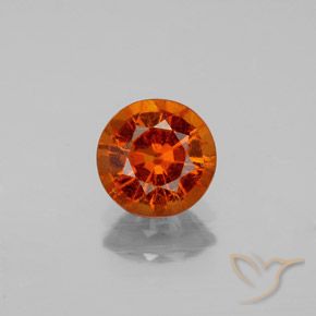 Granate hessonita naranja natural de 1,22 ct, corte redondo, SI