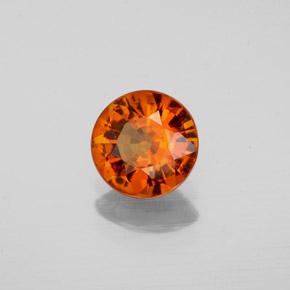 Granate hessonita naranja natural de 1,09 ct, corte redondo, VS