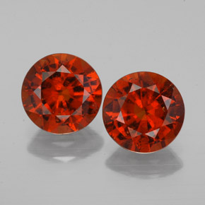 Gemas de granate hessonita naranja natural de  ct, corte redondo, VS-SI
