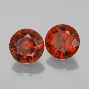 Gemas de granate hessonita naranja natural de  ct, corte redondo, VS-SI